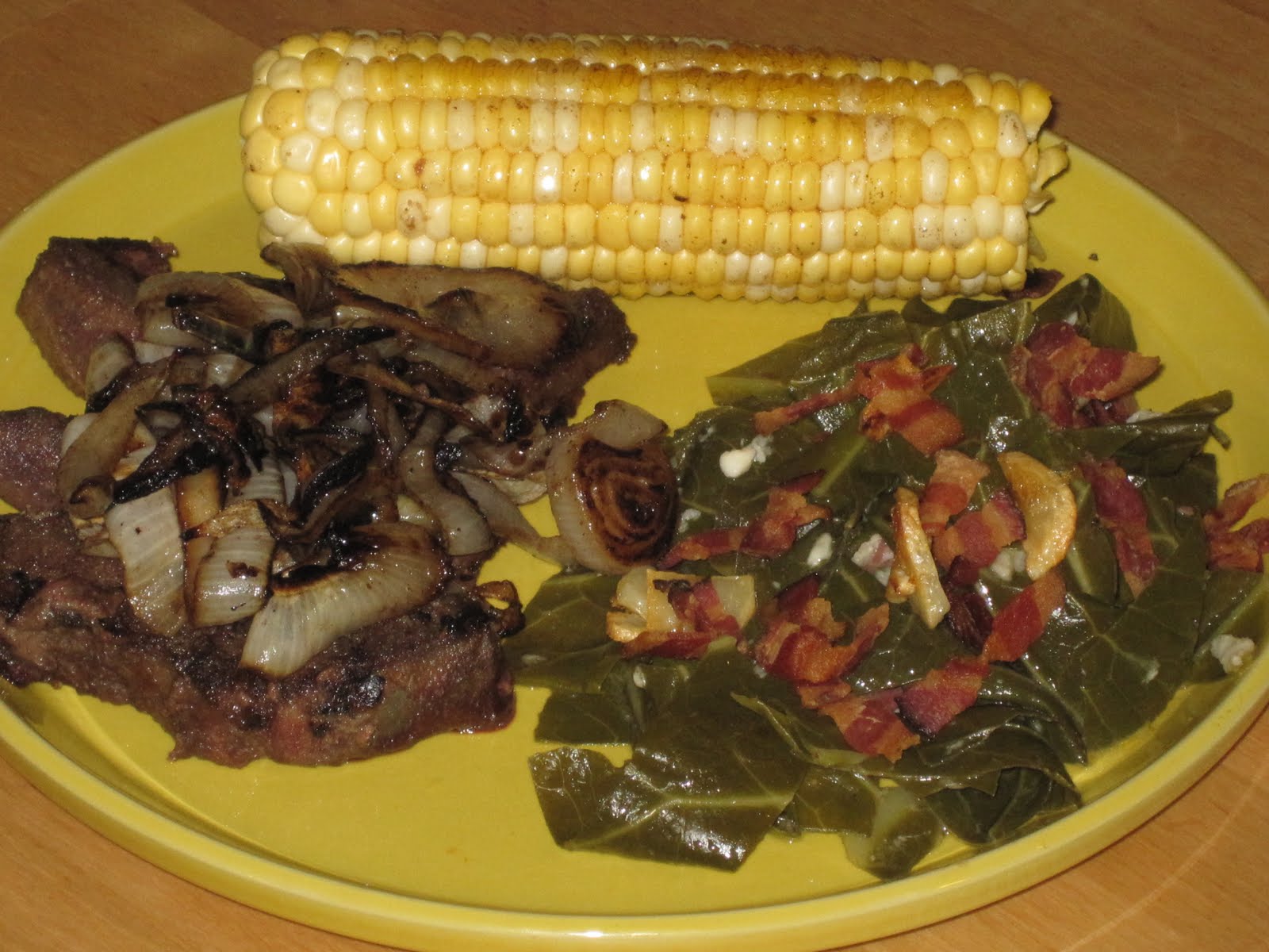 City Share Liver and Onions with Collard Greens and Corn