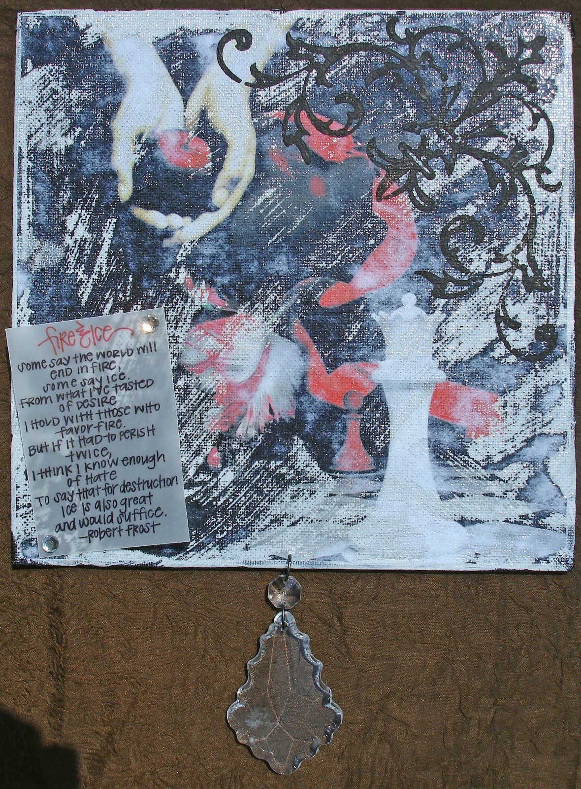 Scrapbooking Techniques Fire & Ice Gesso Transfer Canvas Project