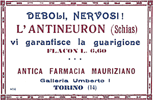 Antineuron (Schias) - Antica Farmacia Mauriziano - Galleria Umberto I, Torino