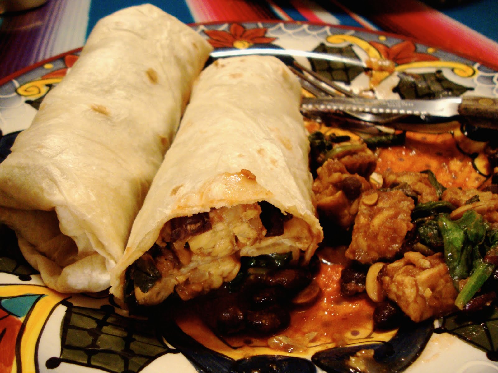Hungry Vegan Spicy Tempeh and Black Bean Burritos with Lime And a Winner