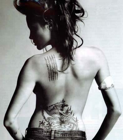 When it comes to popular celebrities with tattoos, Angelina is at the top.