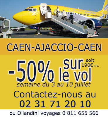 avion vol caen ajaccio corse