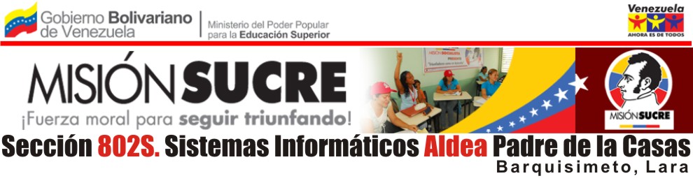 Seccion 802 Sistemas Mision Sucre Barquisimeto