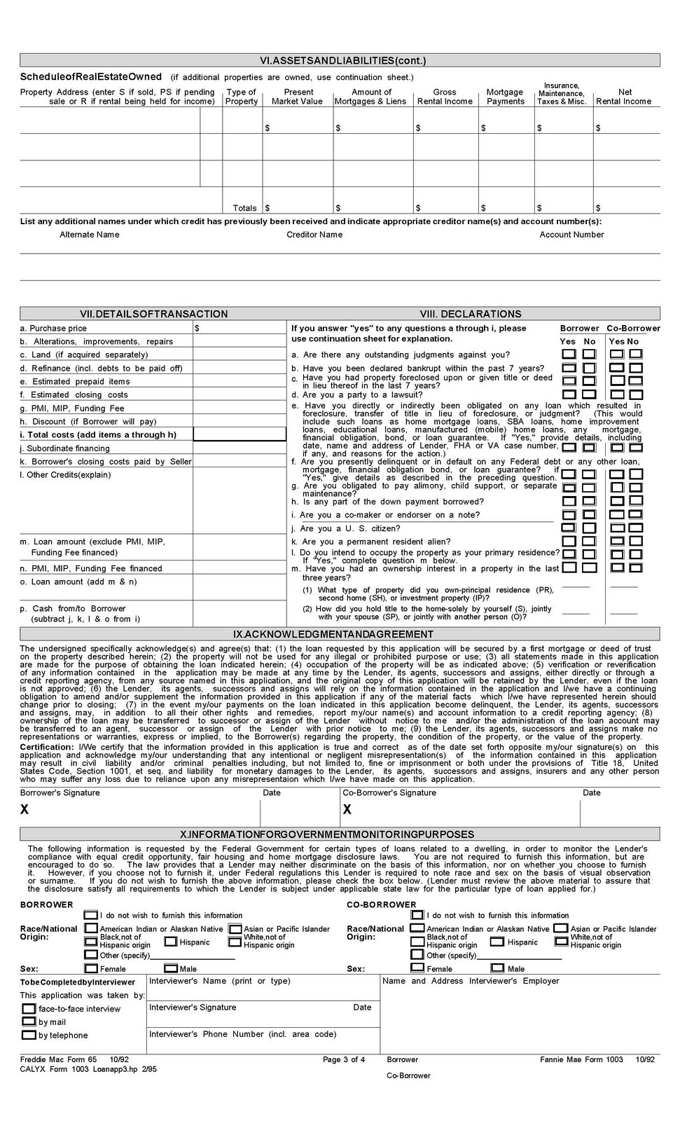 fillable uniform residential loan application 1003 loan application form