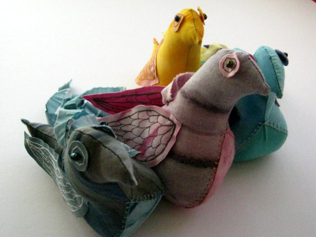 all in a row handmade stuffed bird