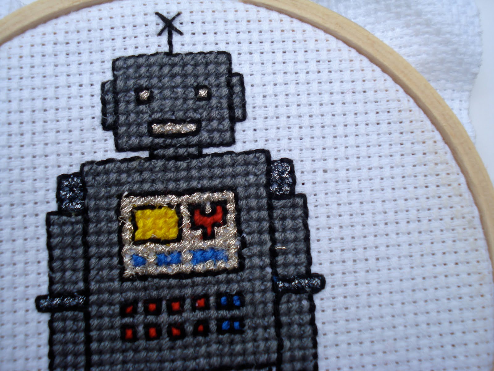 CRAFTD Finished robot crossstitch