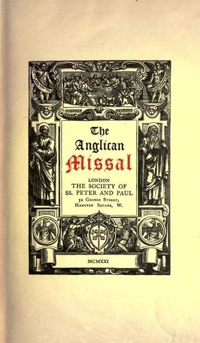 The Catholic Knight: The Anglican Missal The Catholic Knight: The Anglican Missal