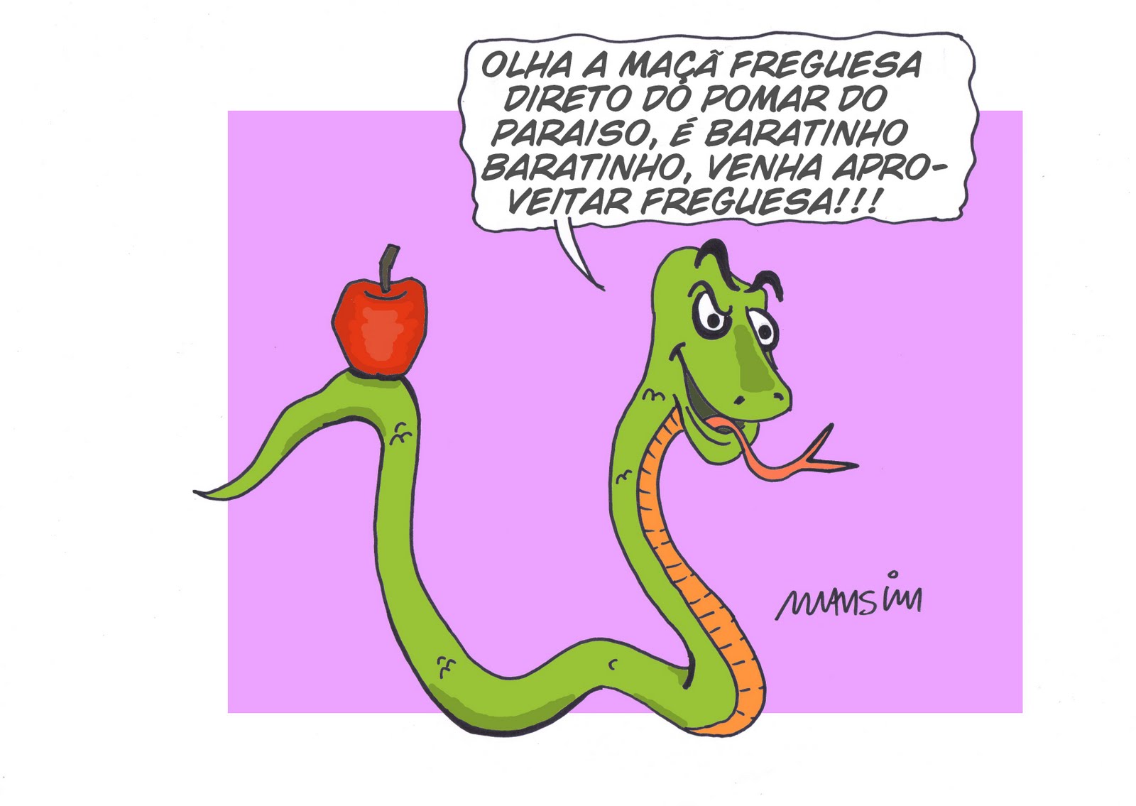 A cobra que come maçã 