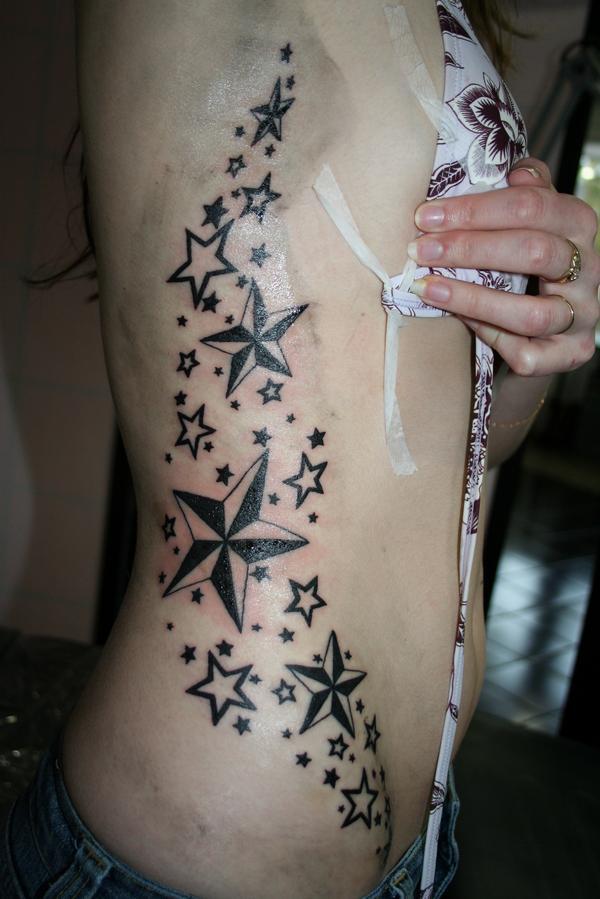 black and white stars tattoo