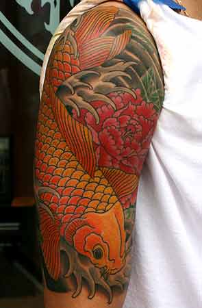 koi fish tattoo sleeve. koi fish tattoo sleeve.