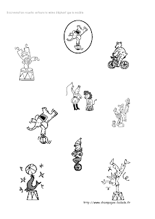 Discrimination visuelle petite section maternelle: l'éléphant de cirque Discrimination visuelle petite section maternelle: l'éléphant de cirque