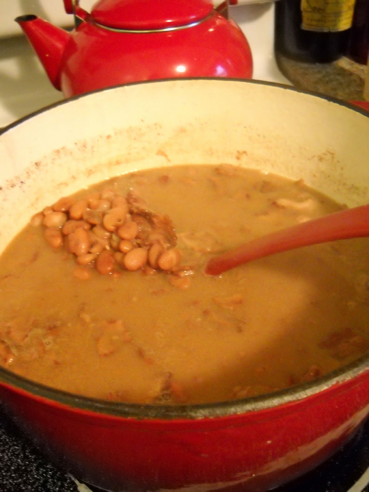 It's (mostly) about the food... My cozy home.... Pinto beans and cornbread