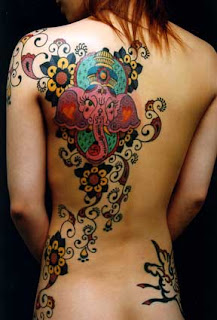 Elephant Tattoo Design On Back Body Sexy Girls