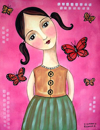 Girl with Butterflies