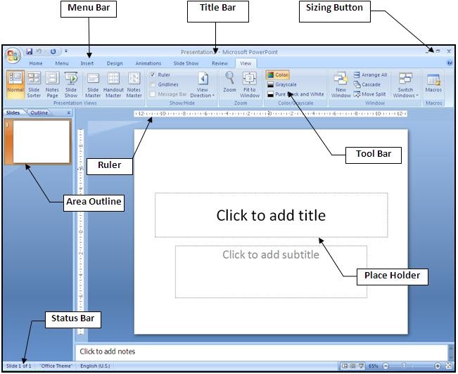 Komponen Dasar Microsoft PowerPoint 2007. - Unlimited Computer