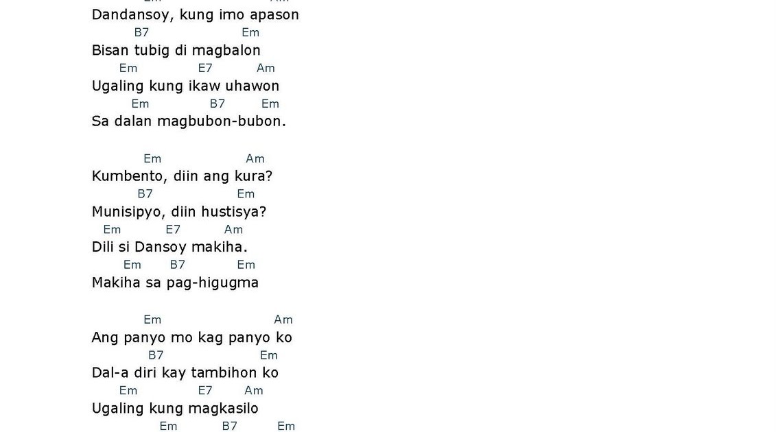 My Favorite Songs Dandansoy lyrics and chords