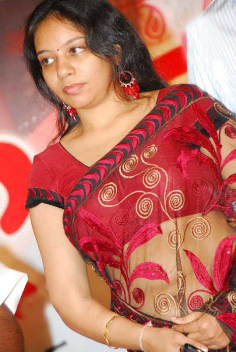 music director mm srilekha spicy in red saree actress pics