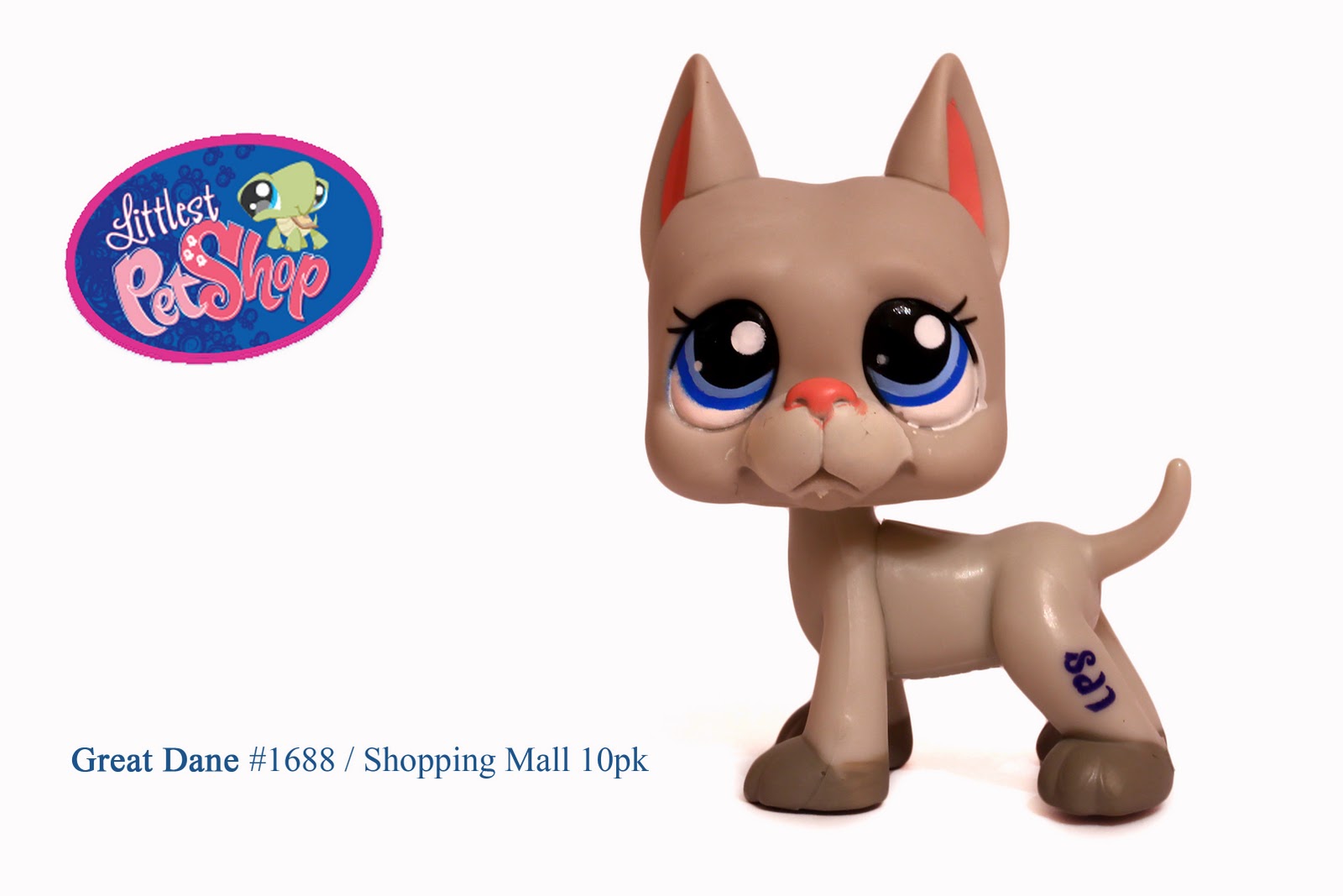 LPS LITTLEST PET SHOP 2010 Grey Great Dane Dog 1688 VGC Blue Eyes eBay