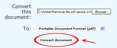 Convert file document to PDF