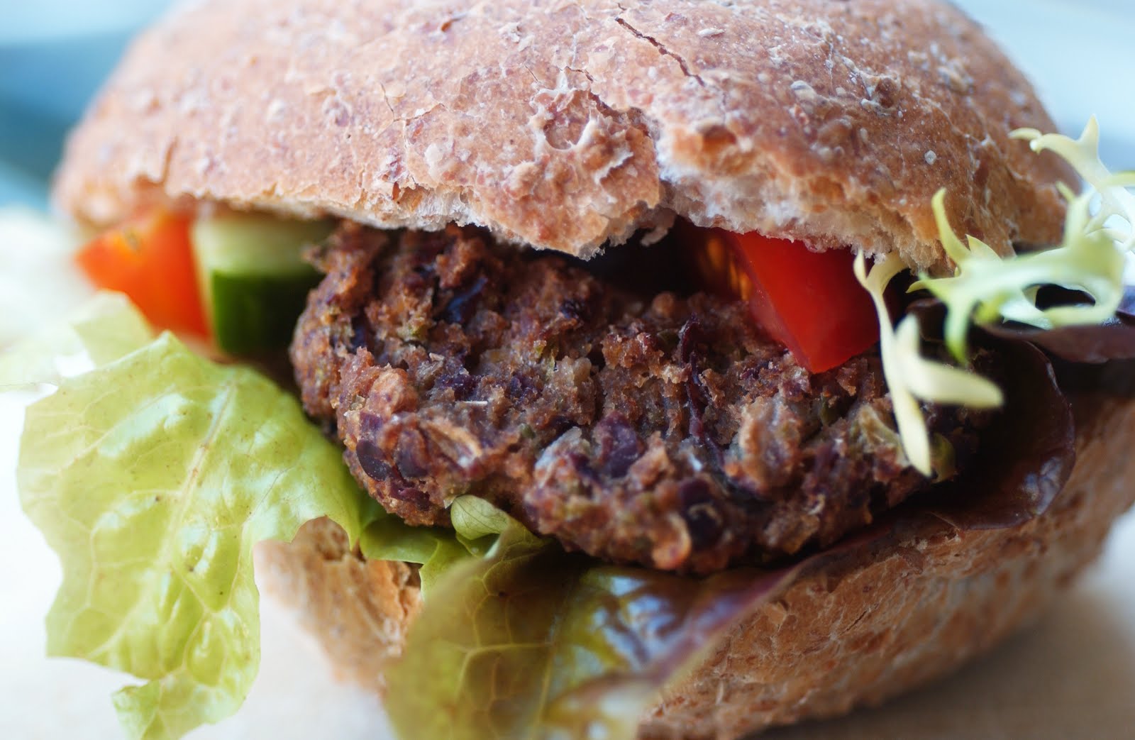 Anja's Food 4 Thought Baked Veggie Burger Buffet Sweet Potato, Black