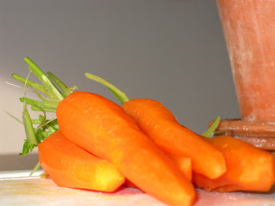 Peel and trip carrots