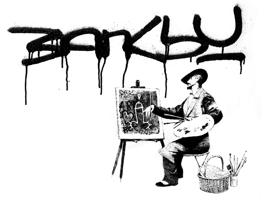 cool graffiti artwork. Banksy graffiti art cool and