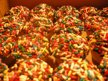 Vanilla Mini Cupcakes, Chocolate Buttercream and Rainbow Sprinkles