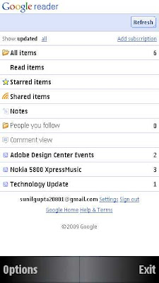 Google Reader Widget Nokia 5530