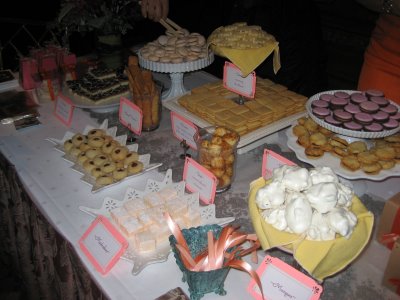 cookie bar at wedding reception