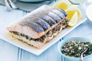 Baked salmon with salsa verde Baked+salmon+with+salsa+verde+recipe