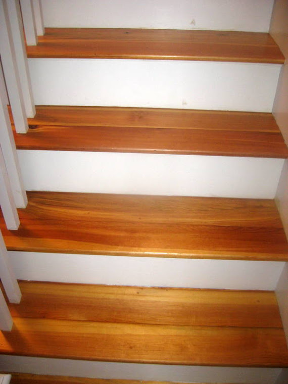 Steps made from same floor boards