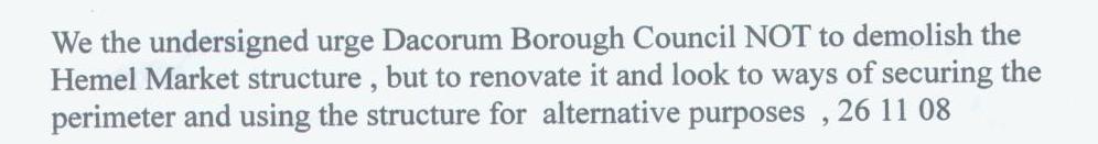 Hemel market structure Petition