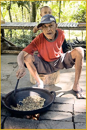 our grandfather roasting coffee