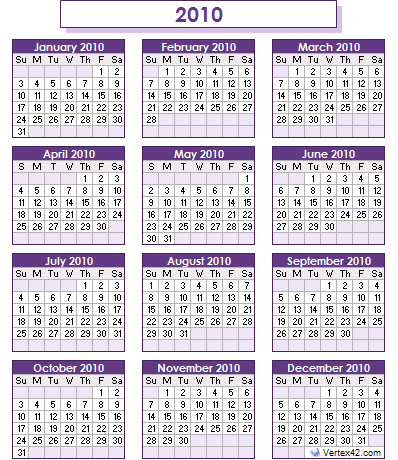 Printable Year Calendar on Year Calendar 2010 Printable   Reviews And Photos