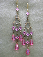 SWAROVSKI CRYSTAL DIAMOND ROSE TEARDROPS