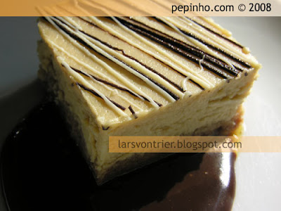 Tarta de queso, chocolate blanco y crema de güisqui