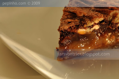 Tarta de chocolate, pecanas y sirope de lavanda (o arce)
