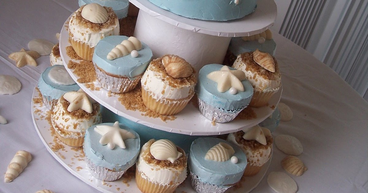 Carolina Cakes & Confections Beach Wedding Cupcake Tower Topsail Island