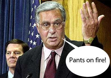 Dick Armey with word balloon saying Pants on fire!