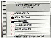 Mis-marked ballot close-up
