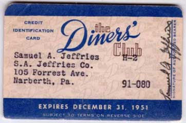 Image of a 1958 Diner's Club card