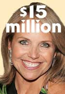 Photo of Katie Couric with $15 million on her forehead