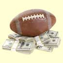 Football on a pile of money