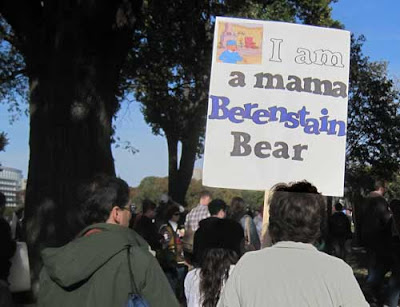 I'm a Mama Berenstain Bear, colored marker on white poster board