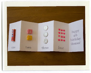 inchmark 4th birthday card for thomas | simple pretty