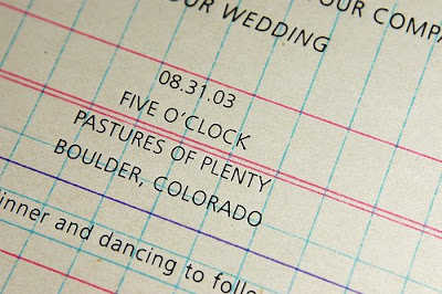 smokeproof press wedding invitation on vintage ledger paper | simple pretty