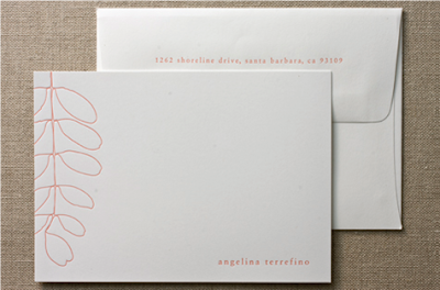 oblation papers 'fronds' stationery for minted | simple pretty