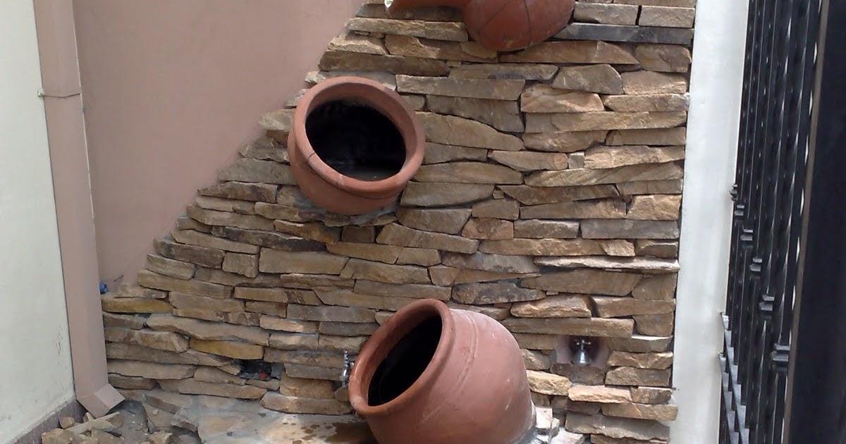 Jardines Exclusivos: Fuente de agua-casi terminada