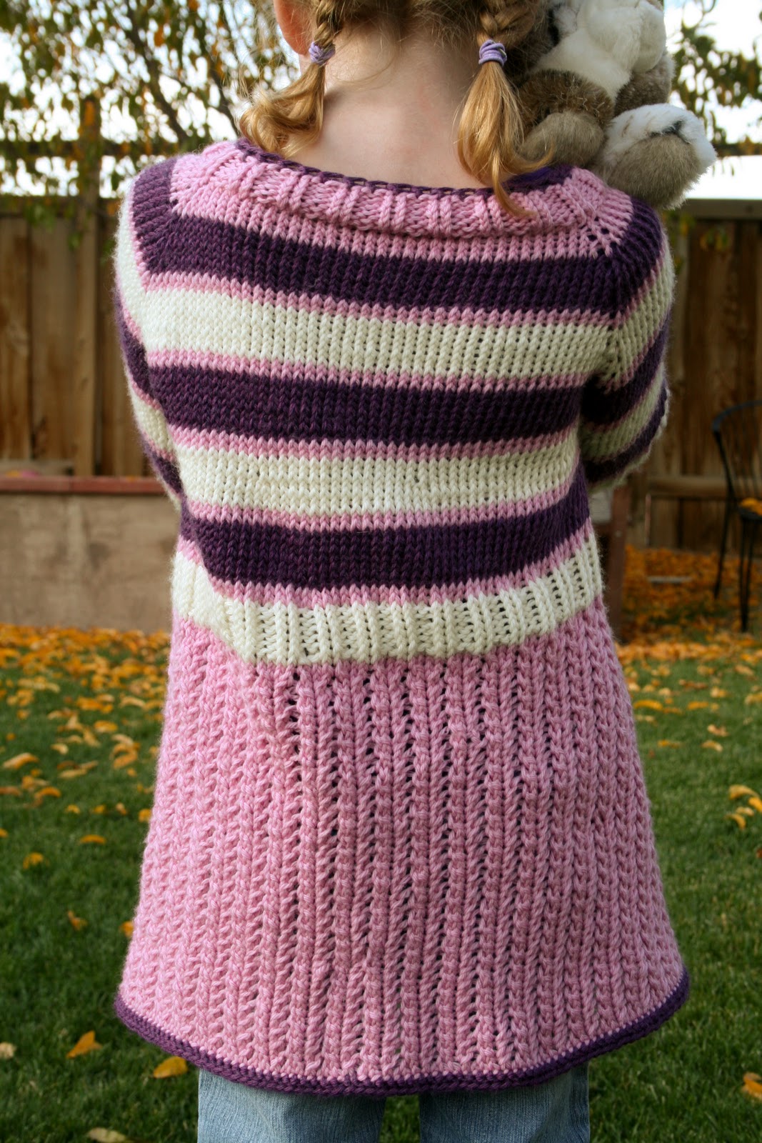 At Home Mommy Knits Little girl sweater for fall