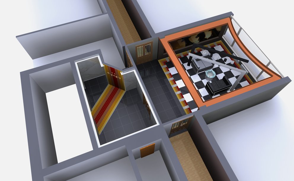 2008 декабрь / холл 11-го этажа гостиницы "Планета" / г. Минск / дизайн-проект